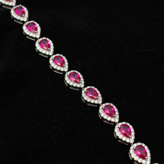 Lab 1.43 ctw Teardrop Tennis Bracelet