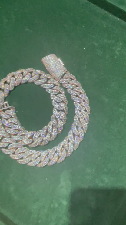 20MM VVS Rose Gold Pointers Handset Cuban Link