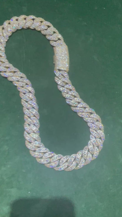 20MM VVS Yellow Gold Pointers Handset Cuban Link